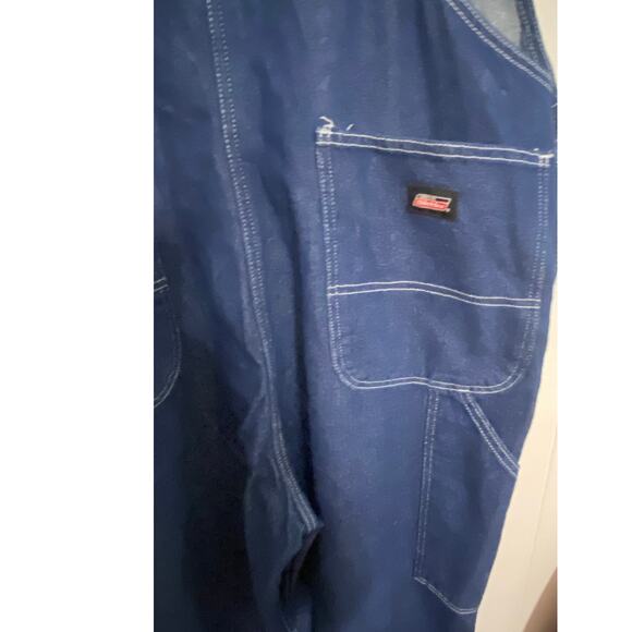 Dickies Denim Bib Overalls L Regular Blue Workwear Carpenter Pockets Heavy Duty - Picture 5 of 8
